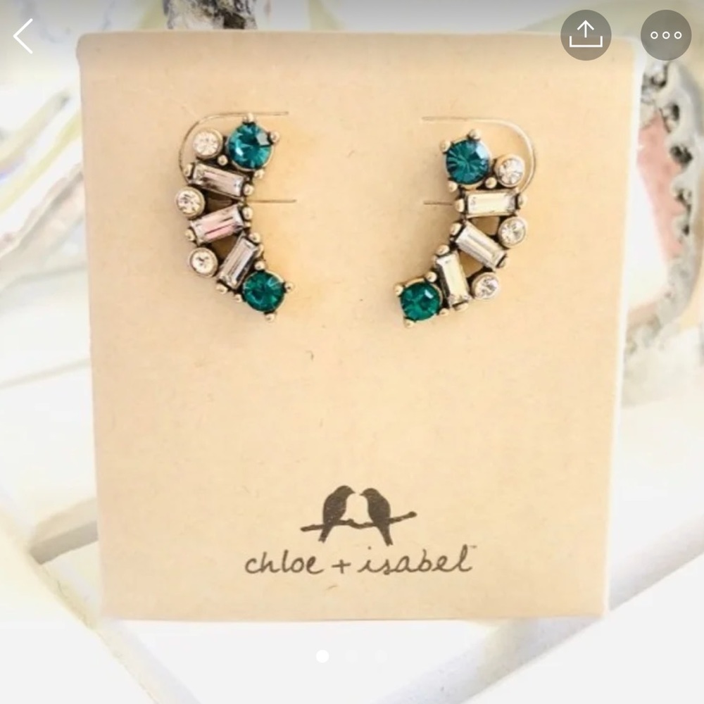 Aquamarina Ear Climber Earrings